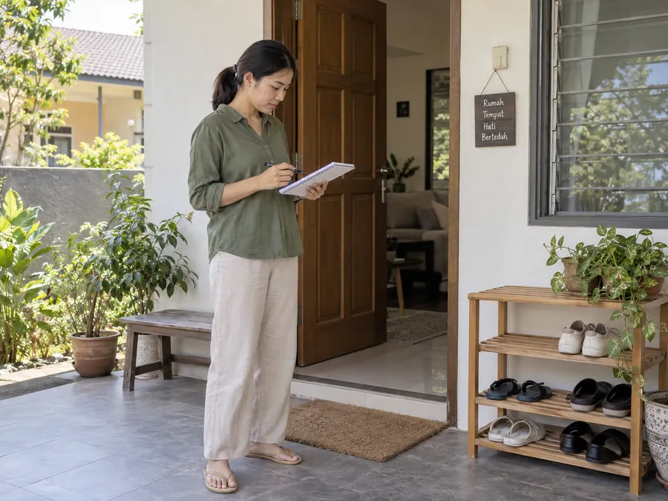 Ruang penerima dan nota akses rumah